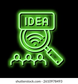 idea of crowdsoursing neon light sign vector. idea of crowdsoursing illustration