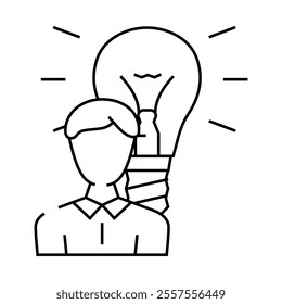idea customer testimonial line icon vector. idea customer testimonial sign. isolated contour symbol black illustration