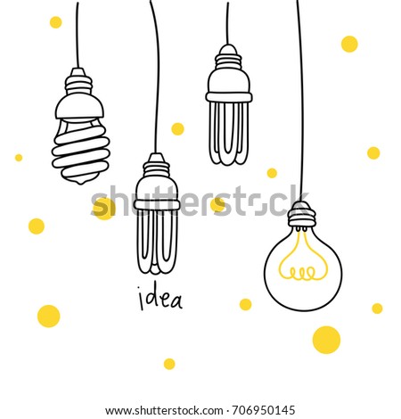 idea cute light bulb drawing vector stock vector royalty free