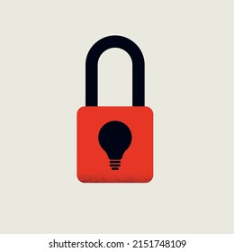 Idea and data protection vector concept. Symbol of technology security. Minimal design eps10 illustration.