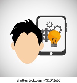 Idea design business concept. Colorful illustration , vector graphic