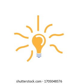 Idea Design Concept with Shining Light Bulbs, Button,