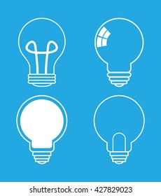 Idea design. Light bulb icon. Flat illustration , vector