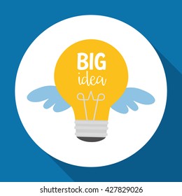 Idea design. Light bulb icon. Flat illustration , vector