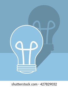 Idea design. Light bulb icon. Flat illustration , vector