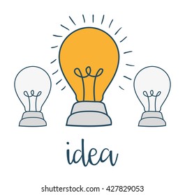 Idea design. Light bulb icon. Flat illustration , vector
