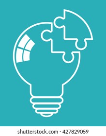 Idea design. Light bulb icon. Flat illustration , vector