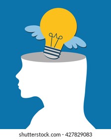 Idea design. Light bulb icon. Flat illustration , vector