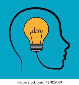 Idea design. Light bulb icon. Flat illustration , vector