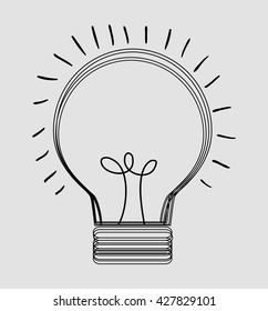 Idea design. Light bulb icon. Flat illustration , vector