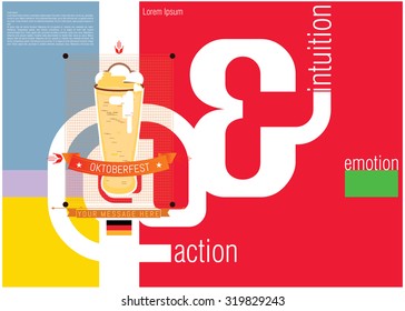 The idea of design for the Oktoberfest. Sample cover background brochures, booklets and presentations. Graphic elements used in conjunction with a blurred background.