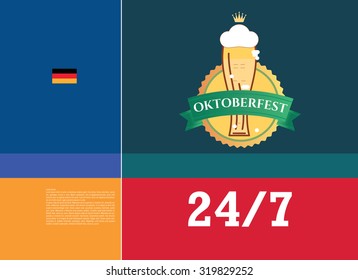 The idea of design for the Oktoberfest. Sample cover background brochures, booklets and presentations. Graphic elements used in conjunction with a blurred background.