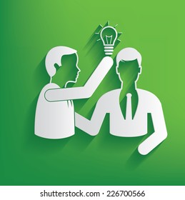 Idea design on green background,clean vector