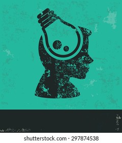Idea design on green background,grunge vector