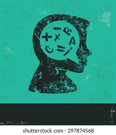 Idea design on green background,grunge vector