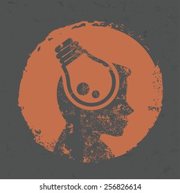 Idea design on grunge background,grunge vector