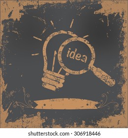 Idea design on old paper background,vector