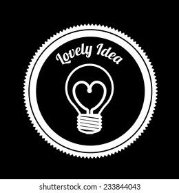 Idea design over black background, vector illustration