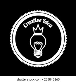 Idea design over black background, vector illustration