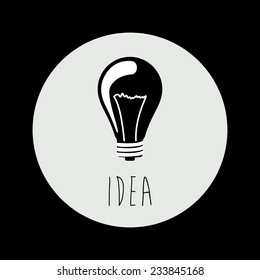 Idea design over black background, vector illustration