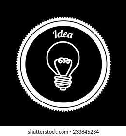 Idea design over black background, vector illustration