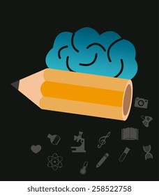 Idea design over black background, vector illustration.