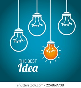 Idea design over blue background, vector illustration