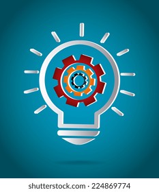 Idea design over blue background, vector illustration