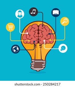 Idea design over blue background, vector illustration.