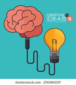 Idea design over blue background, vector illustration.