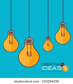 Idea design over blue background, vector illustration.