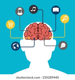 Idea design over blue background, vector illustration.