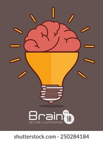 Idea design over brown background, vector illustration.