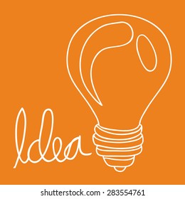 Idea  design over orange backgound, vector illustration 