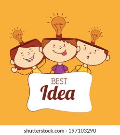 Idea design over orange background, vector illustration