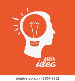 Idea design over orange background, vector illustration.