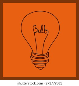 Idea design over orange background, vector illustration 