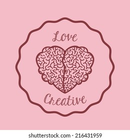 Idea design over pink background, vector illustration