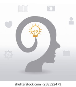 Idea design over white background, vector illustration.