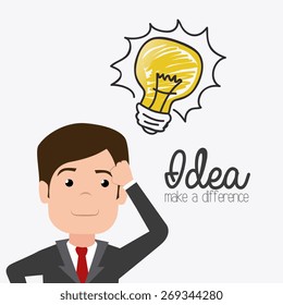 Idea design over white background, vector illustration.