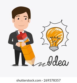 Idea design over white background, vector illustration.