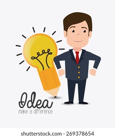 Idea design over white background, vector illustration.
