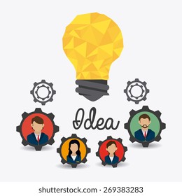Idea design over white background, vector illustration.
