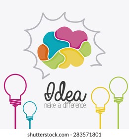 Idea design over white background, vector illustration.