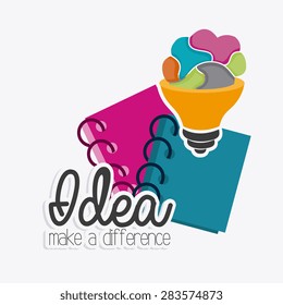 Idea design over white background, vector illustration.