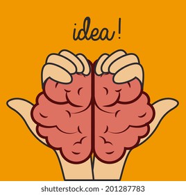 Idea design over yellow background, vector illustration