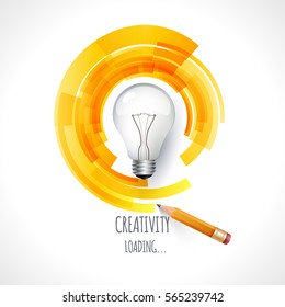 Idea. Design of progress bar, loading creativity