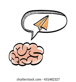 Idea design. sketch icon. White background , vector