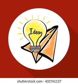 Idea design. sketch icon. White background , vector