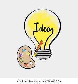Idea design. sketch icon. White background , vector